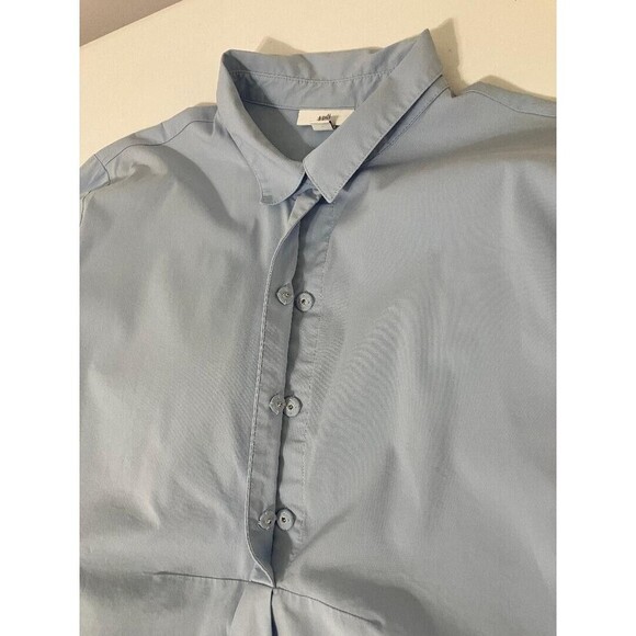 J Jill Light Blue Dipped Hem Popover Tunic Office Top Wear Stretch Size Large - Picture 7 of 10